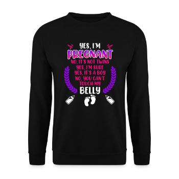 Yes I am Pregnant future mom - Unisex Sweatshirt - black - Front - Alina (178cm) & Michal (187cm)