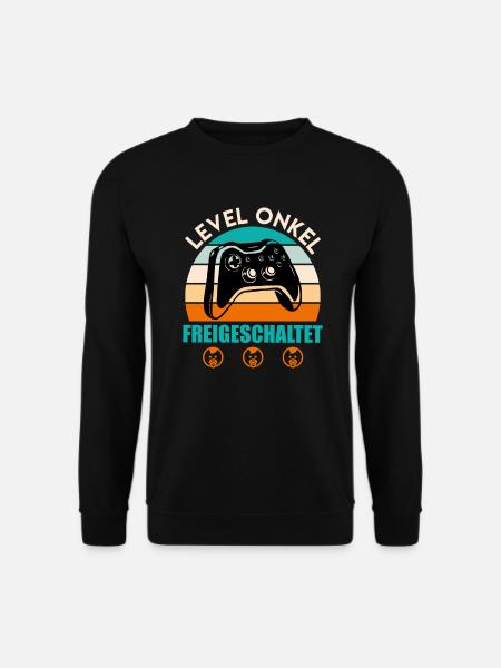 Level Onkel freigeschaltet Onkel - Unisex Pullover - Schwarz