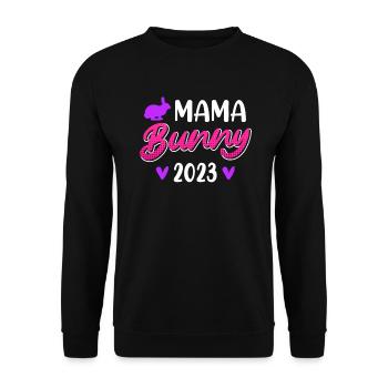 Mama 2023 werdende Mama 2023 - Unisex Pullover - Schwarz - Vorne - Alina (178cm) & Michal (187cm)