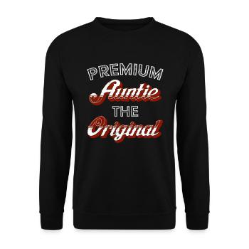 Premium Aunt La Meilleure Tante Originale - Sweat-shirt Unisexe - noir - Devant - Alina (178cm) & Michal (187cm)