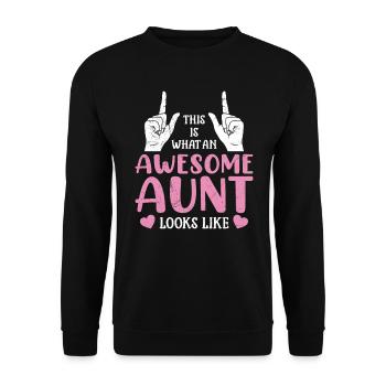 This is what a really cool aunt looks like Best Aunt - Unisex Sweatshirt - black - Front - Alina (178cm) & Michal (187cm)