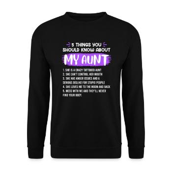 Ce que vous devez savoir sur ma tante - Sweat-shirt Unisexe - noir - Devant - Alina (178cm) & Michal (187cm)