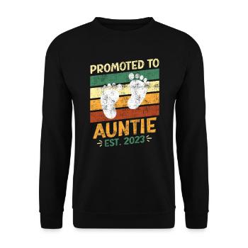 Promoted to Aunt 2023 Promotion Best Aunt - Unisex Sweatshirt - black - Front - Alina (178cm) & Michal (187cm)