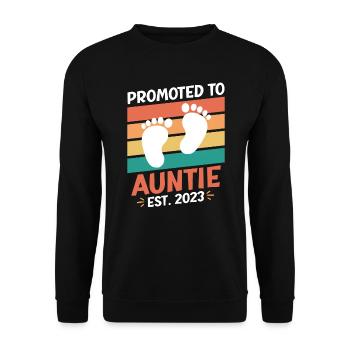 Promoted to Aunt 2023 Promotion Best Aunt - Unisex Sweatshirt - black - Front - Alina (178cm) & Michal (187cm)
