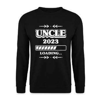 Onkel 2023 loading werdender Onkel - Unisex Pullover - Schwarz - Vorne - Alina (178cm) & Michal (187cm)