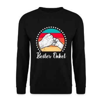 Bester Onkel - Unisex Pullover - Schwarz - Vorne - Alina (178cm) & Michal (187cm)