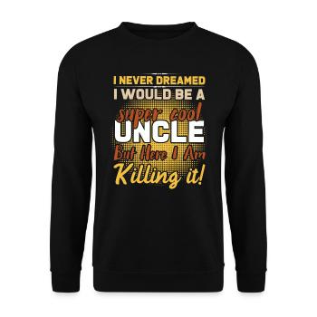 Super cool uncle - Unisex Sweatshirt - black - Front - Alina (178cm) & Michal (187cm)