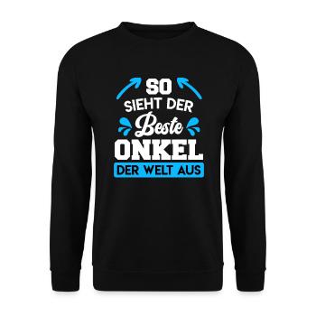 So sieht der beste Onkel der Welt aus - Unisex Pullover - Schwarz - Vorne - Alina (178cm) & Michal (187cm)