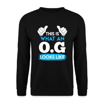 O.G. Onkel Gangster Onkel - Unisex Pullover - Schwarz - Vorne - Alina (178cm) & Michal (187cm)