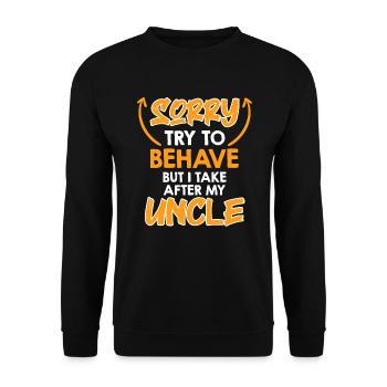 Essayez de me comporter - Sweat-shirt Unisexe - noir - Devant - Alina (178cm) & Michal (187cm)