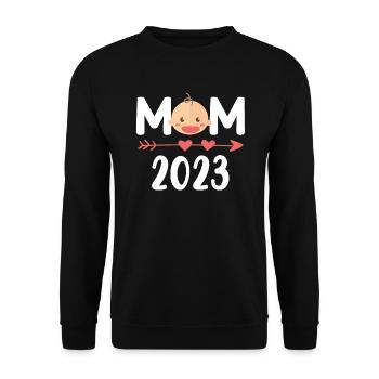 Maman à être 2024 Maman 2023 Enceinte - Sweat-shirt Unisexe - noir - Devant - Alina (178cm) & Michal (187cm)