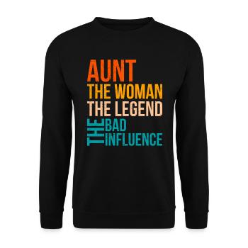 Légende et la mauvaise influence Meilleure tante - Sweat-shirt Unisexe - noir - Devant - Alina (178cm) & Michal (187cm)