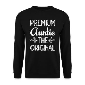 Premium Aunt the Original Godmother Cool Aunt - Unisex Sweatshirt - black - Front - Alina (178cm) & Michal (187cm)