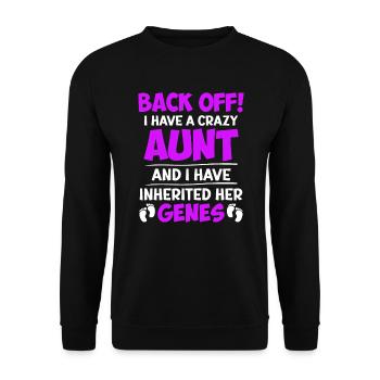 Attention j’ai les gènes de ma tante folle - Sweat-shirt Unisexe - noir - Devant - Alina (178cm) & Michal (187cm)