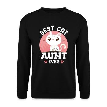 Dear Cats Aunt Best Aunt in the World - Unisex Sweatshirt - black - Front - Alina (178cm) & Michal (187cm)