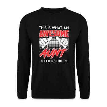 Voici à quoi ressemble une super tante nièce neveu tante - Sweat-shirt Unisexe - noir - Devant - Alina (178cm) & Michal (187cm)