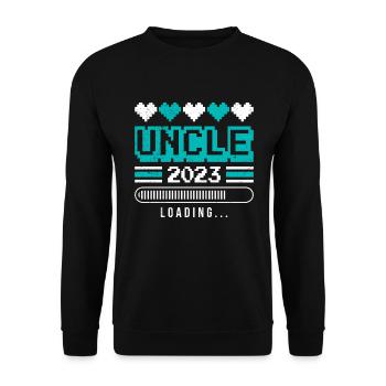 Onkel 2023 loading - Unisex Pullover - Schwarz - Vorne - Alina (178cm) & Michal (187cm)
