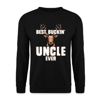 Best Buckin Uncle Ever Bester Onkel - Unisex Pullover - Schwarz - Vorne - Alina (178cm) & Michal (187cm)