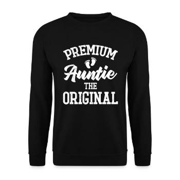 Tante Premium La Tante Cool Familiale Originale - Sweat-shirt Unisexe - noir - Devant - Alina (178cm) & Michal (187cm)