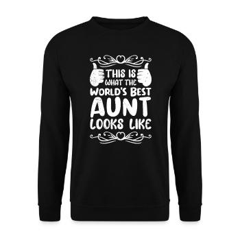 Voici à quoi ressemble la meilleure tante du monde Meilleure tante - Sweat-shirt Unisexe - noir - Devant - Alina (178cm) & Michal (187cm)