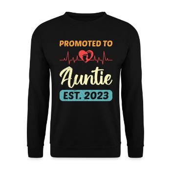 Promu tante 2023 Promotion Meilleure tante - Sweat-shirt Unisexe - noir - Devant - Alina (178cm) & Michal (187cm)
