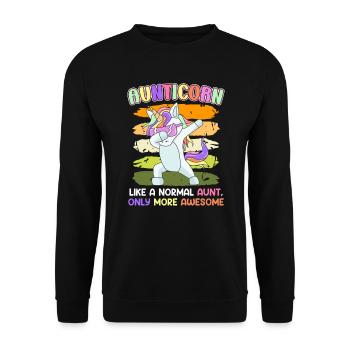 Einhorn Tante meine ist toller als deine Tante - Unisex Pullover - Schwarz - Vorne - Alina (178cm) & Michal (187cm)