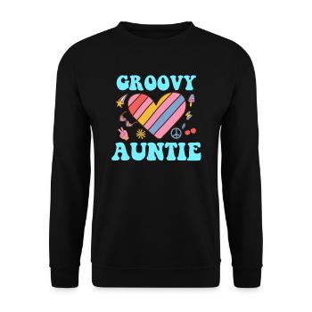 Groovy Auntie la meilleure tante du monde Tante cool - Sweat-shirt Unisexe - noir - Devant - Alina (178cm) & Michal (187cm)