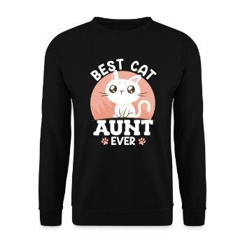 Dear Cats Aunt Best Aunt in the World - Unisex Sweatshirt - black - Front - Alina (178cm) & Michal (187cm)