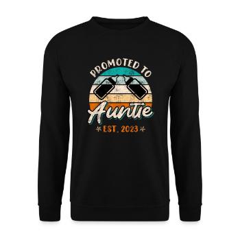 Promoted to Aunt Promotion Best Aunt - Unisex Sweatshirt - black - Front - Alina (178cm) & Michal (187cm)