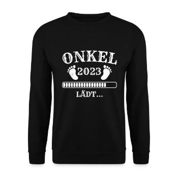 Onkel 2023 lädt - Unisex Pullover - Schwarz - Vorne - Alina (178cm) & Michal (187cm)