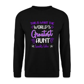 This is what the best aunt in the world looks like Cool aunt - Unisex Sweatshirt - black - Front - Alina (178cm) & Michal (187cm)