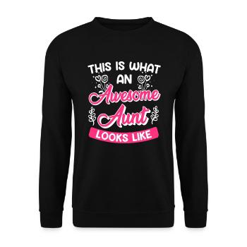 This is what the best aunt in the world looks like Super Aunt - Unisex Sweatshirt - black - Front - Alina (178cm) & Michal (187cm)