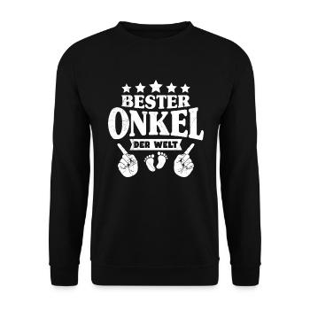 Bester Onkel der Welt Onkel - Unisex Pullover - Schwarz - Vorne - Alina (178cm) & Michal (187cm)