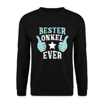 Bester Onkel ever - Unisex Pullover - Schwarz - Vorne - Alina (178cm) & Michal (187cm)