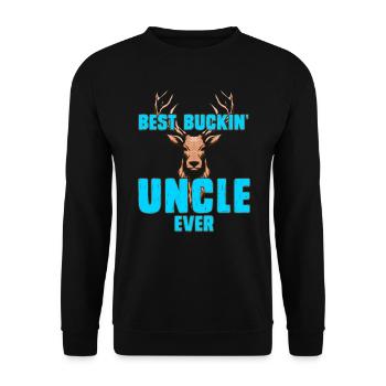 Best Buckin Uncle Ever Bester Onkel - Unisex Pullover - Schwarz - Vorne - Alina (178cm) & Michal (187cm)