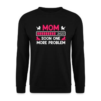 Maman 2023 bientôt un problème plus de naissance de bébé - Sweat-shirt Unisexe - noir - Devant - Alina (178cm) & Michal (187cm)
