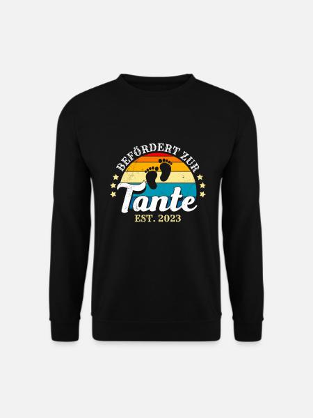 Promoted to Auntie 2023 Promotion Best Aunt - Unisex Pullover - Schwarz