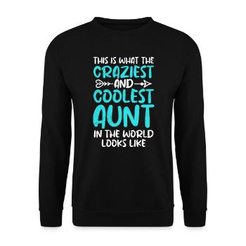 Die coole Tante verrückte Tante beste Tante - Unisex Pullover - Schwarz - Vorne - Alina (178cm) & Michal (187cm)
