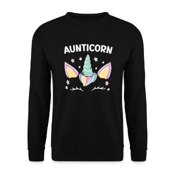 Unicorn Aunt Aunticorn Fairy Tale Super Aunt - Unisex Sweatshirt - black - Front - Alina (178cm) & Michal (187cm)