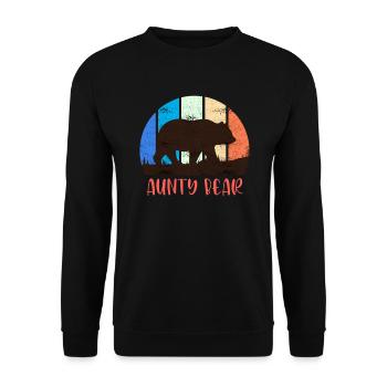 Bären Tante Aunty Bear Mama Bear Super Tante - Unisex Pullover - Schwarz - Vorne - Alina (178cm) & Michal (187cm)