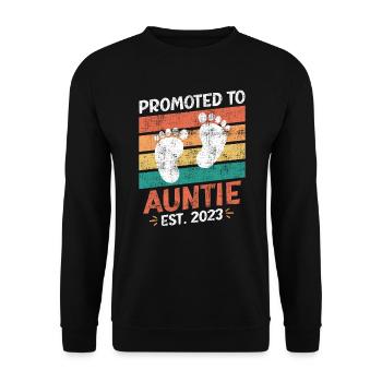 Promoted to Aunt 2023 Promotion Best Aunt - Unisex Sweatshirt - black - Front - Alina (178cm) & Michal (187cm)