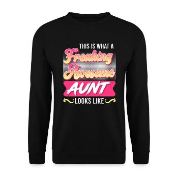 This is what a really cool aunt looks like Best Aunt - Unisex Sweatshirt - black - Front - Alina (178cm) & Michal (187cm)