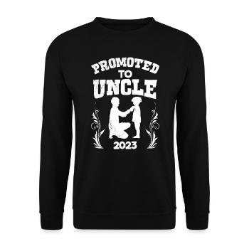 Promoted to Uncle 2023 - Unisex Sweatshirt - black - Front - Alina (178cm) & Michal (187cm)