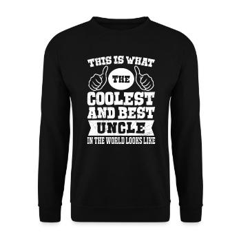 Coolest Uncles and Best Uncles in the World - Unisex Sweatshirt - black - Front - Alina (178cm) & Michal (187cm)