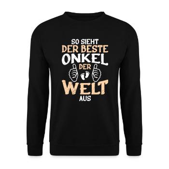 So sieht der beste Onkel der Welt aus - Unisex Pullover - Schwarz - Vorne - Alina (178cm) & Michal (187cm)
