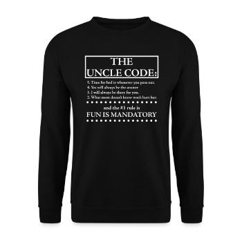 The Uncle Code funny uncle saying - Unisex Sweatshirt - black - Front - Alina (178cm) & Michal (187cm)