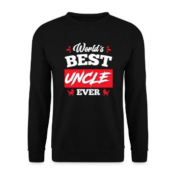 World s best Uncle ever Bester Onkel - Unisex Pullover - Schwarz - Vorne - Alina (178cm) & Michal (187cm)