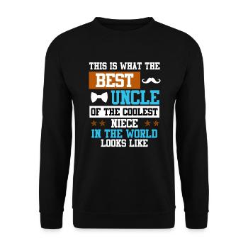 Meilleur oncle de la nièce la plus cool du monde - Sweat-shirt Unisexe - noir - Devant - Alina (178cm) & Michal (187cm)