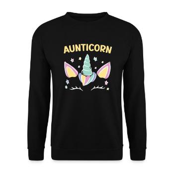 Unicorn Aunt Aunticorn Fairy Tale Super Aunt - Unisex Sweatshirt - black - Front - Alina (178cm) & Michal (187cm)