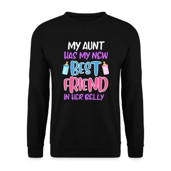 Meilleure amie Meilleure amie Tante enceinte - Sweat-shirt Unisexe - noir - Devant - Alina (178cm) & Michal (187cm)